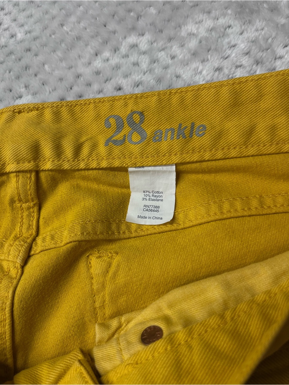 J. Crew Toothpick 28 Ankle Men’s Yellow Cotton Blend Pants Women
